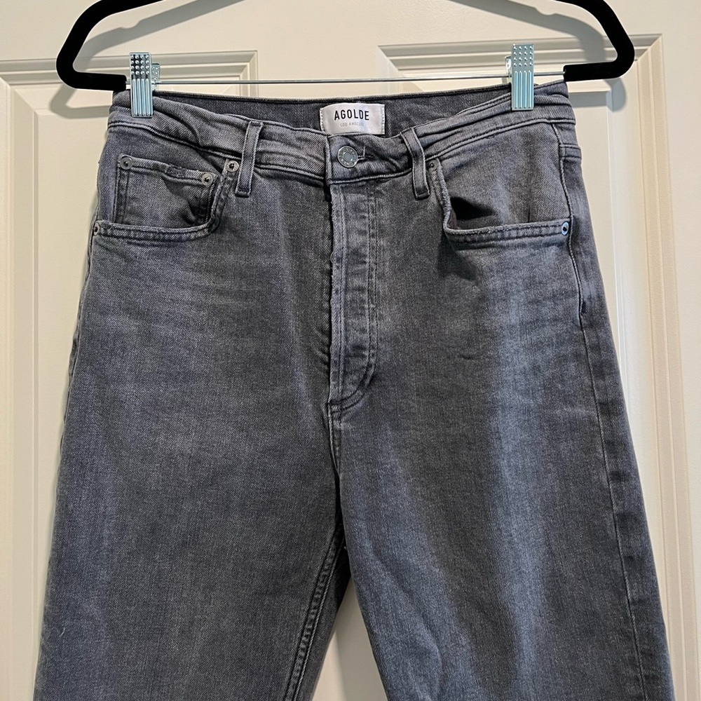 Agolde cropped Riley in faded black size 28